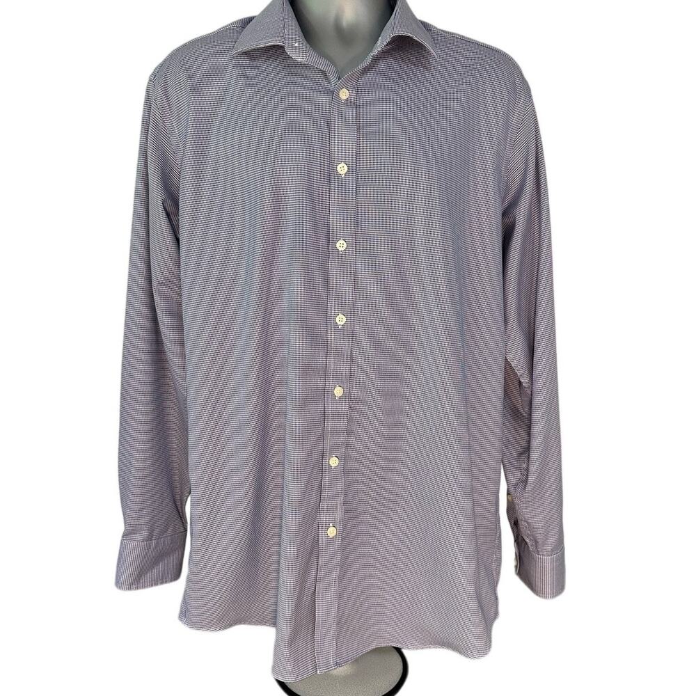 Hawes & Curtis St James Slim Fit Checked Long Sleeve Button Down, Size 1…